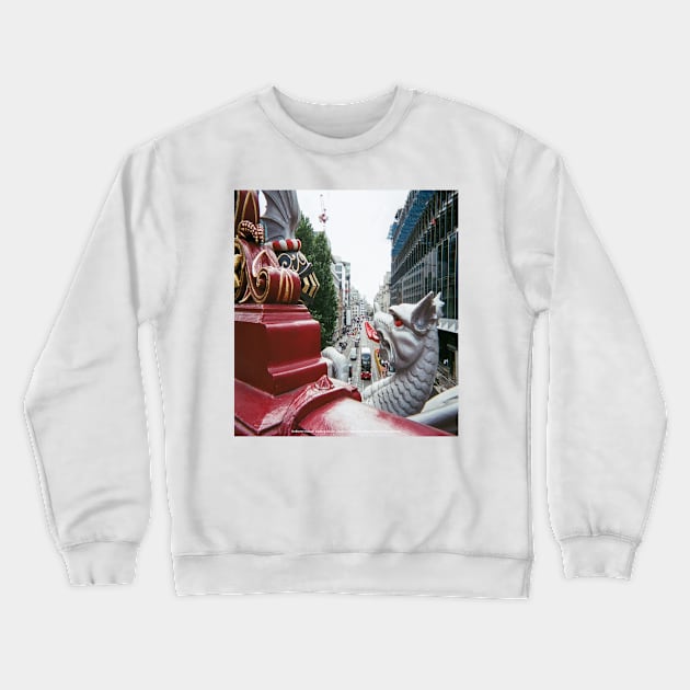 Holborn Viaduct Knight and Griffin London England Crewneck Sweatshirt by Fussell Films